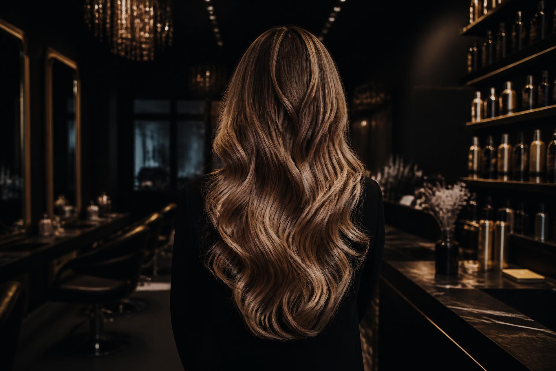 Μοντέλο με λαμπερό balayage στο luxury κομμωτήριο Fotiadou